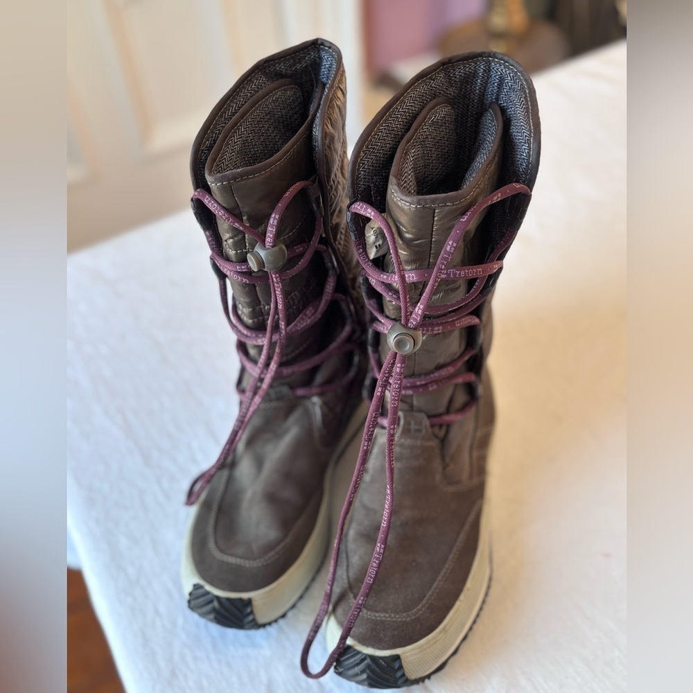 Women’s Tretorn Tall Lace Up Insulated Suede/Quilted Upper Winter/Rain Boot 7.5